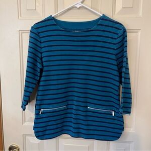 Croft & Barrow Blue Striped Women's Top